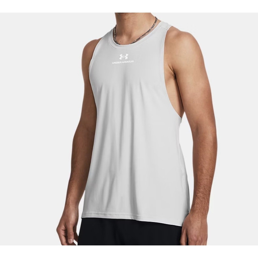 Under Armour Men's Vanish Energy Tank Top Gym Sleeveless T-shirt 2XL Silver NWT